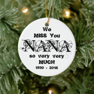 Personlig för minnesOrnament NANA Loving Memory Julgransprydnad Keramik
