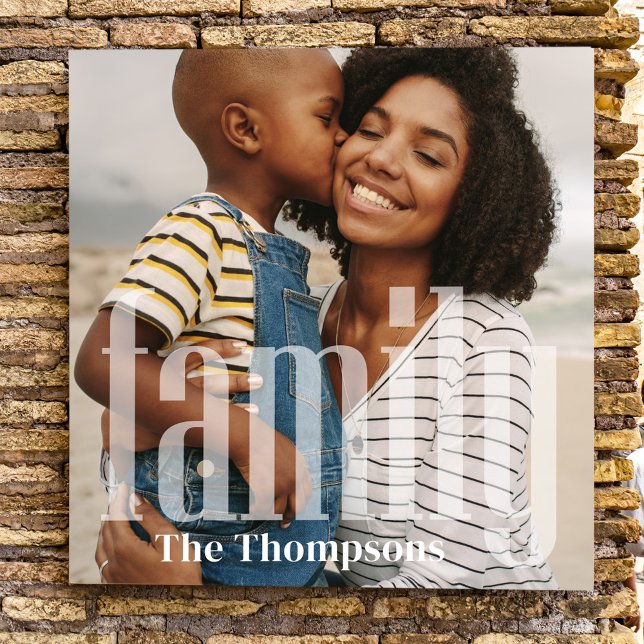 Personlig för modern familjetypgrafi fototryck (Simple minimalist modern style typography custom photo print.)