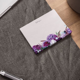Personlig för modern Lila Blommigt Post-it Block