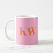 Personlig för Modern Rosa Orange Monogram Initiale