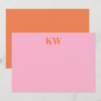 Personlig för Modern Rosa Orange Monogram Initiale