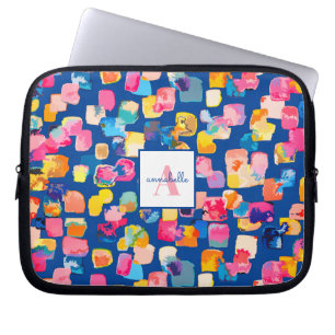 Personlig för monogram ljusmålad Abstrakt Laptop Fodral