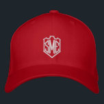 Personlig för Monogram Vapensköld Initialer Anpass Broderad Keps<br><div class="desc">Monogram Vapensköld Monogrammed Initialer Anpassningsbar Personlig Embroied Baseball Cap har det enkla,  moderna,  broderade monogrammet av initialer i en vapensköld gräns. Perfekt som en gåva till familj och vänner för födelsedag,  jul,  Fars dag,  Mors dag,  bröllop med mera. Skapat av Evco Studio www.zazzle.com/store/evcostudio</div>