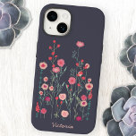 Personlig för Mörk av blommigt<br><div class="desc">Modern bohemisk målning av vild blommor såg jag av en mur i Plymouth. Söt boho lös rosa blommigt målning på mörkens grått-bakgrund. Ändra namn för att anpassa sig.</div>