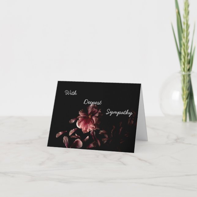 Personlig för mörk Rosa Blommigt Sympathy Card Kort (Framsida)
