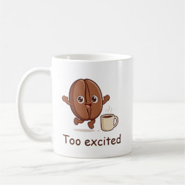 Personlig För Mycket Upphetsad Söt Kaffeböna Karak Kaffemugg