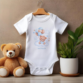 Personlig för Nalle av blåfärgad ballong T Shirt