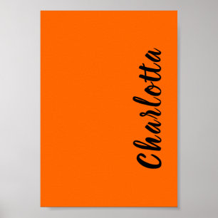 Personlig för Neon Sunset Orange Solid Färg Anpass Poster