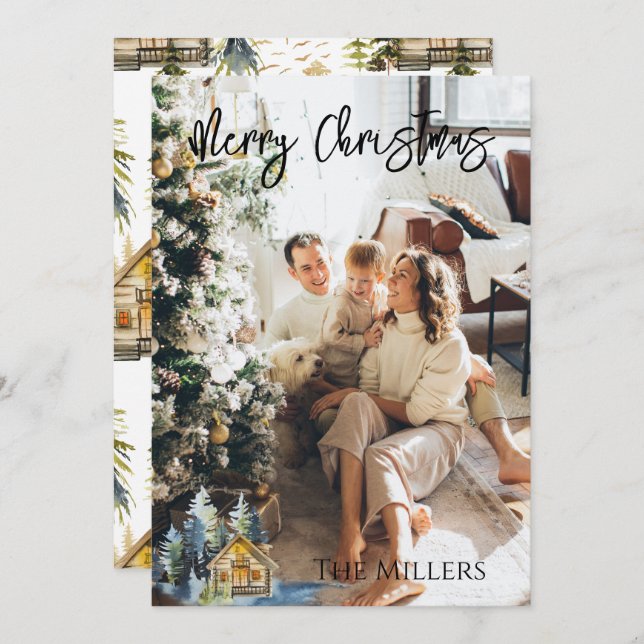 Personlig för nordiska/bergsfoto-julkort julkort (Fram/baksida)