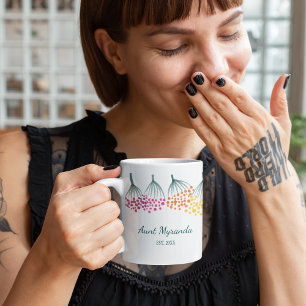 Personlig för ny Moster-Abstrakt för regnbåge, Blo Kaffemugg