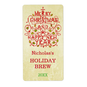 Personlig för nyårsalternativ för Vintage av typen Fraktsedel