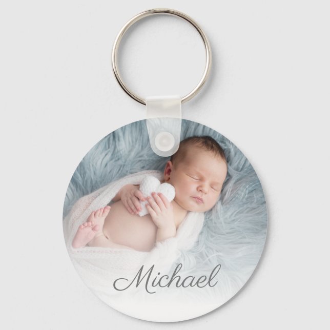 personlig för nyfödda foton nyckelring (Framsida)