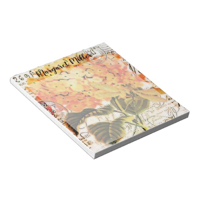 personlig för orange av vattentäkt anteckningsblock (Vinklad)