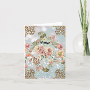Personlig för Ornate Blommigt - tackkort