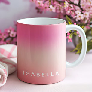 Personlig för övertoning i modern Rosa Ro Kaffemugg