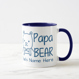 Personlig för Pappa Blue Pappa Bear tvåsidigt Mugg