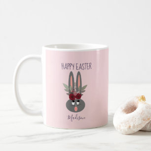 Personlig för Påskhare av Rosa för elegant Kaffemugg