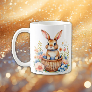Personlig för Påskhare av vattenfärg i vintage Kaffemugg