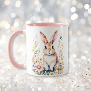 Personlig för Påskhare av vintage Blommigt Mugg