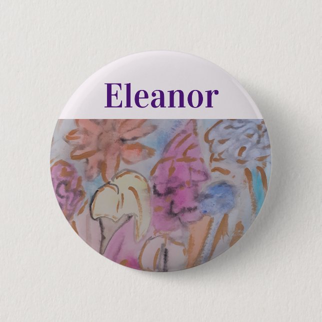Personlig för pastellBlommigt för abstrakt Knapp (Framsida)