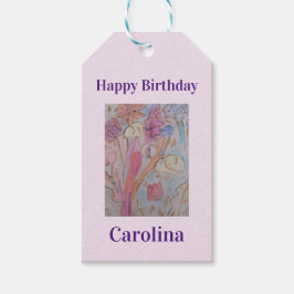 Personlig för pastellBlommigt för abstrakt Presentetikett