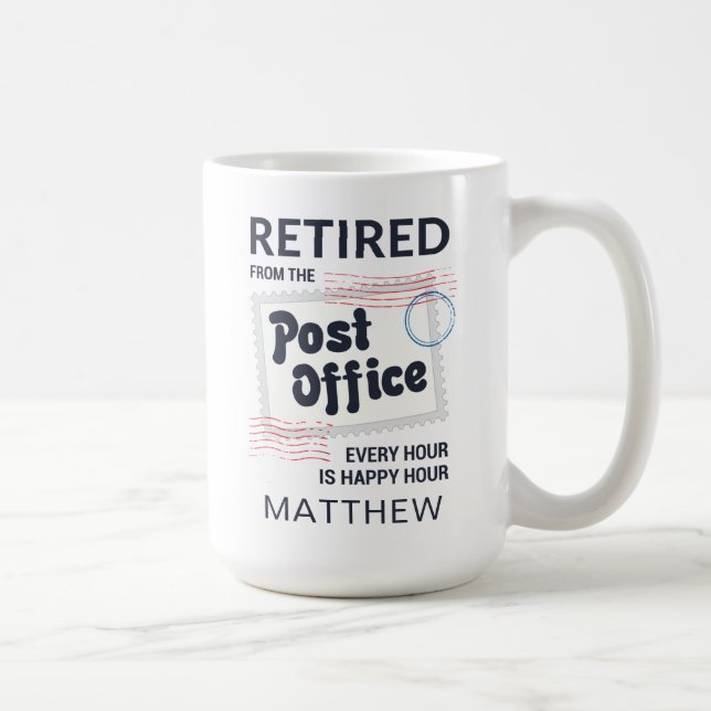 Personlig för pensionerad postarbetare kaffemugg (Höger)