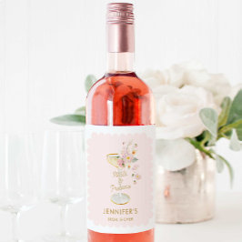 Personlig för Petals och Proseccos Möhippa Vinflaska Etikett