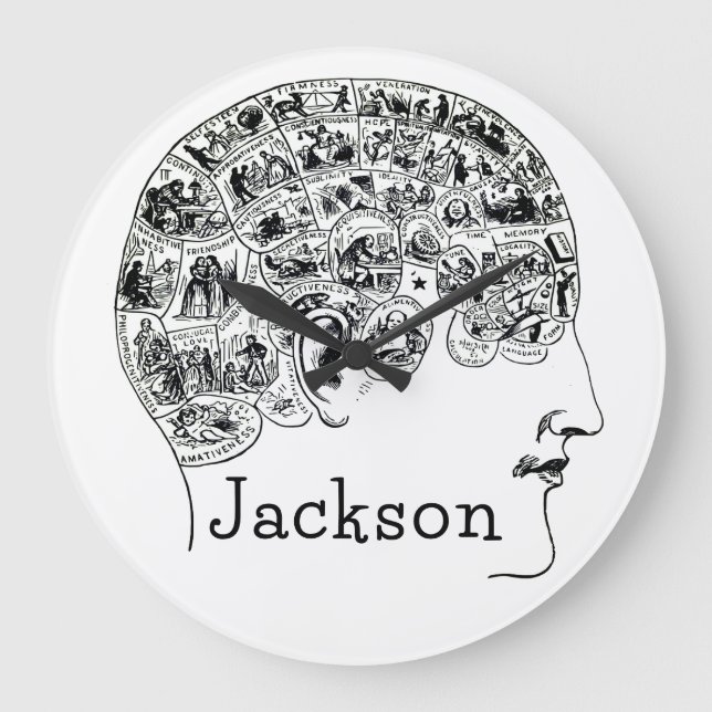 Personlig för Phrenology Diagram Stor Klocka (Framsida)