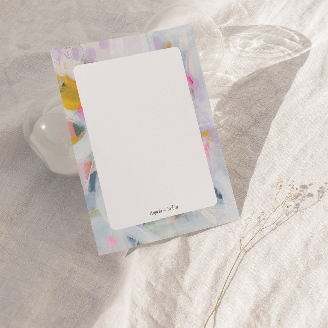 Personlig för platt anteckningskort med färgstark  inbjudningar (Skapare uppladdad)