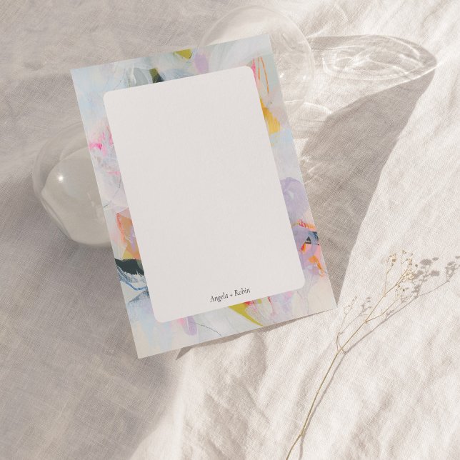 Personlig för platt anteckningskort med färgstark  inbjudningar (Skapare uppladdad)