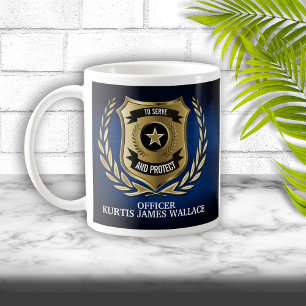 Personlig för polisman Shield Kaffemugg