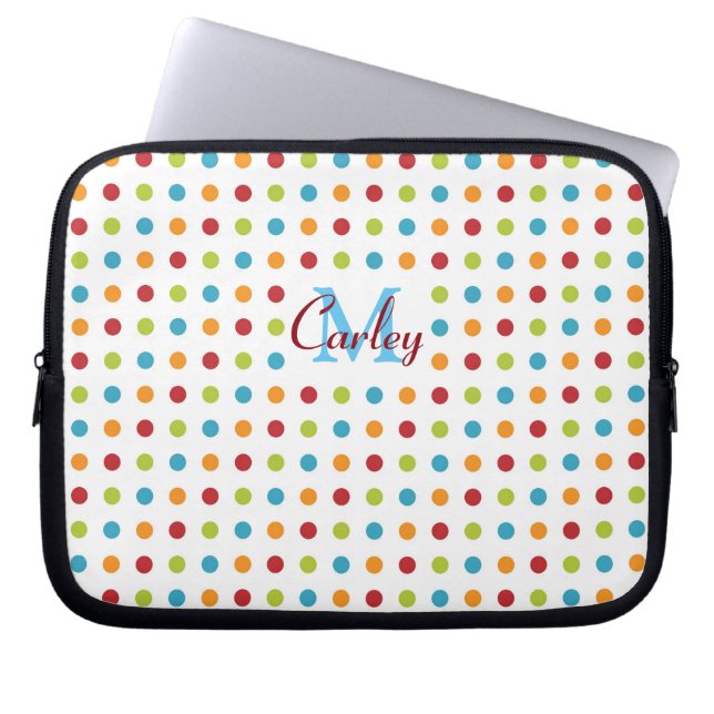 Personlig för Polka dots med flera Färgader Laptop Fodral (Framsidan)