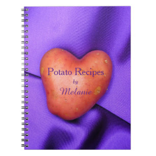 Personlig för Potato Heart Potato Recipes Anteckningsbok Med Spiral