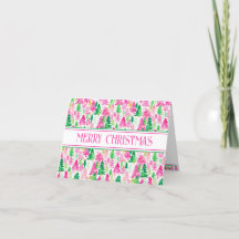 Personlig för Preppy Rosa och Grönt Julgranar