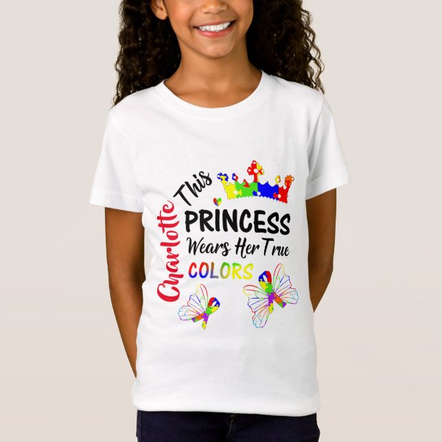 Personlig för Princess Toppen Gullig Autism T Shirt (Framsida)