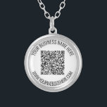 Personlig för Professionell av QR-kod och Anpassni Silverpläterat Halsband<br><div class="desc">QR-kod och Anpassningsbar Text Professionell Personlig Business Namn webbplats Promotional Company Supplies / Gift - Add Your QR Code - Image or Logotyp / Namn - Company / Website or e mail or Mobilare - Contact Information / Adress - Resize and Move or Remove / Add Inslag - Image /...</div>