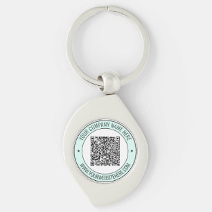 Personlig för Professionell av QR-kod och Anpassni Swirl Silverfärgad Nyckelring