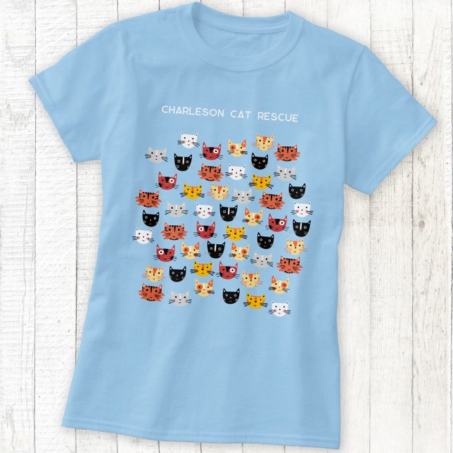 Personlig för Rädding av kute T Shirt (Cute kitty cat Cat Rescue charity organization custom t-shirt)