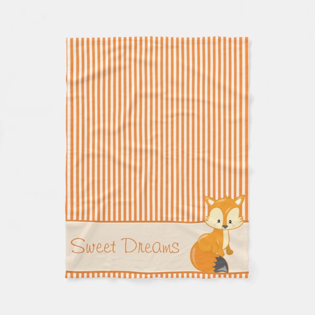 Personlig för räv- och solbränna- & orangerandar | fleecefilt (Framsidan)