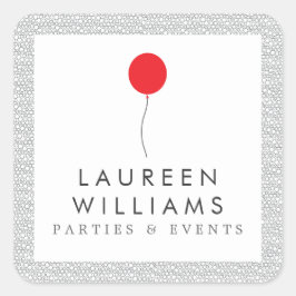 Personlig för Red Balloon Logotyp Stickers Fyrkantigt Klistermärke