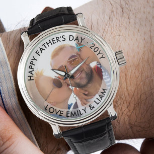 Personlig för redigerbart år i Lycklig Fars dag Armbandsur