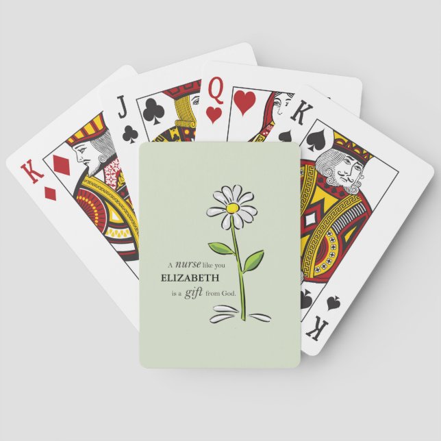 Personlig för Religiösa av Grönt av sjuksköterska  Casinokort (Baksidan)