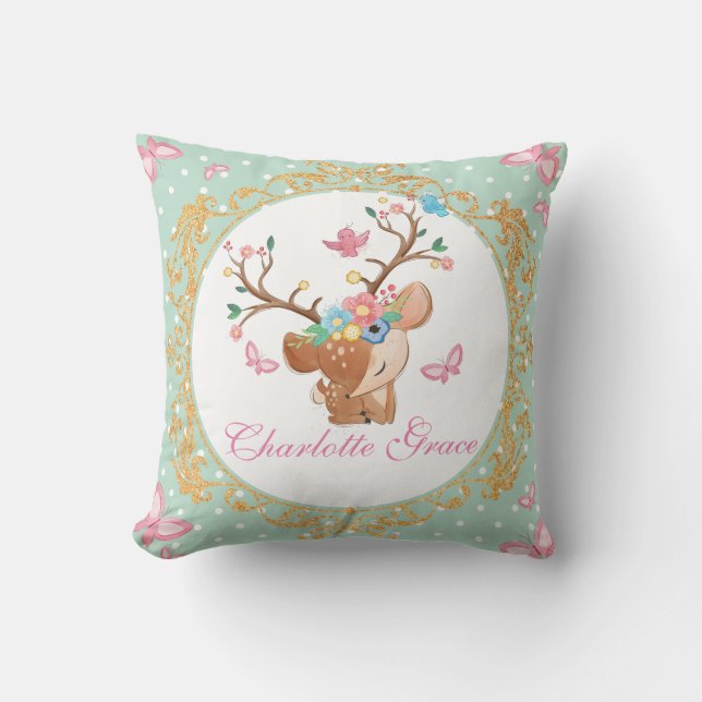 Personlig för renare Tecknad, polka punkt Kudde (Framsida)