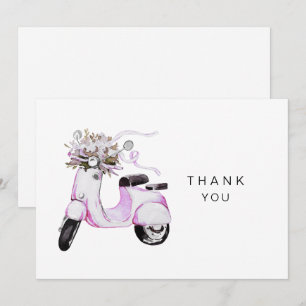 Personlig för Rosa av Blommigt med vattenfärgsfilt Tack Kort