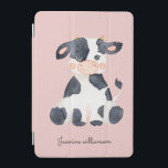 Personlig för rosa av kål för utspädda vattenfärge iPad mini skydd<br><div class="desc">Lägg till barn namn i detta vackra ipad cover med en svart och vit ko som är färgad i vattenfärg på ett vackert avfärdigt rosa.</div>