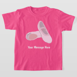 Personlig för rosa Ballet Shoes Message T Shirt