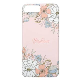 Personlig för  Rosa, blå Blommigt