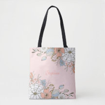 Personlig för  Rosa, blå Blommigt