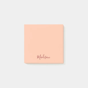 Personlig för Rosa Burgundy-skript Post-it Block