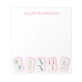 Personlig för Rosa och Grönt av vattenfärgen Mahjo Anteckningsblock